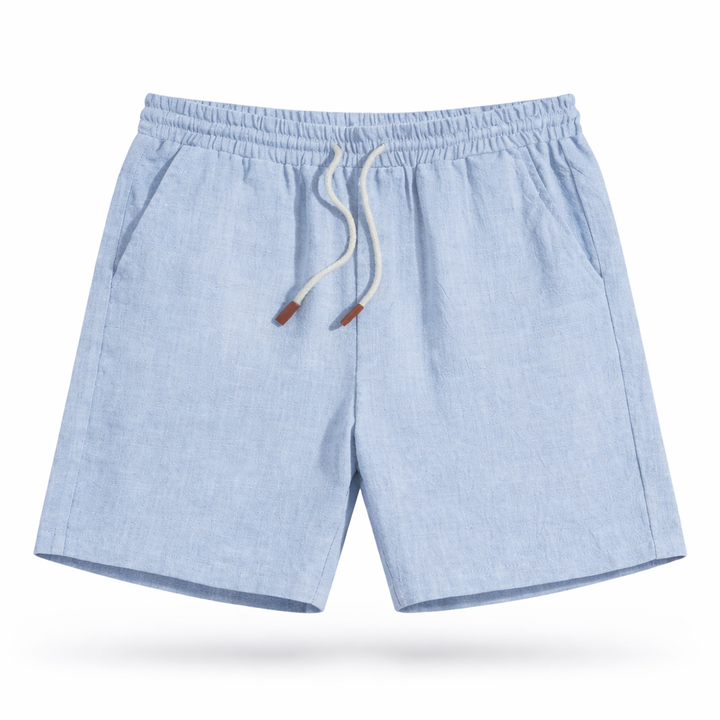 Stylish men's multi-color casual shorts with drawstring, perfect for laid-back summer days & warm weather.