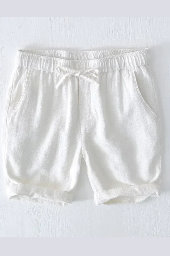 Versatile men's drawstring elastic waist shorts, knee-length, suitable for various casual occasions & fashion.