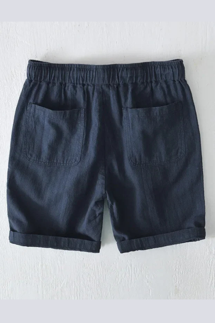 Men's summer fashion shorts, elastic waist drawstring, side pockets, perfect for a relaxed day out or vacation.