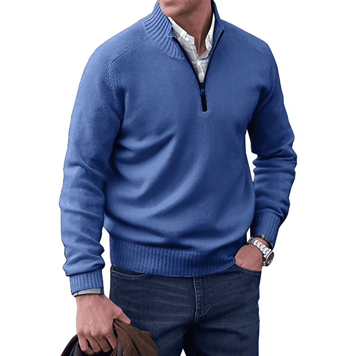 Cozy men's full-zip sweater, long sleeves, an essential piece for comfortable fall and winter style.