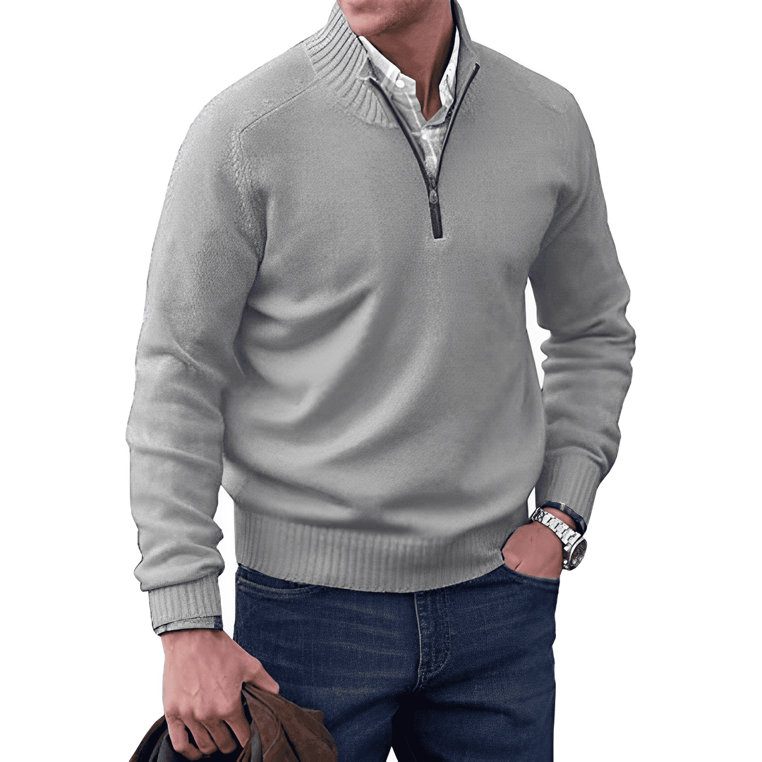 Men's fashion full-zip sweater, long sleeves, a must-have for casual and modern wardrobes.
