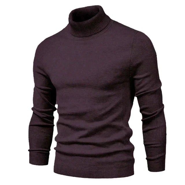 Warm men's turtleneck sweater, a classic knit design for winter fashion