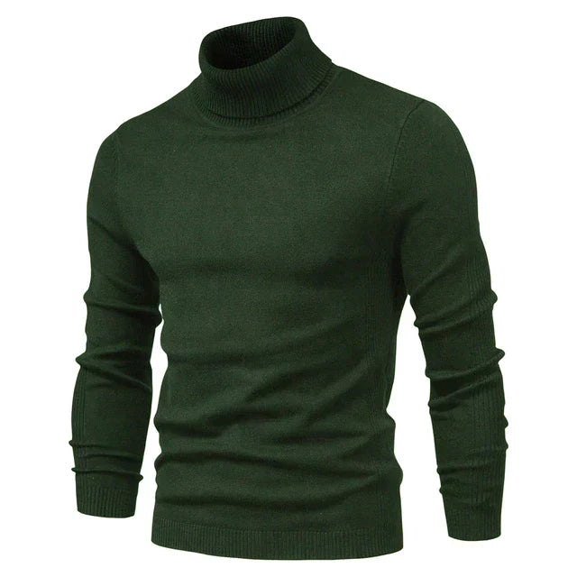Men's long sleeve turtleneck knit sweater, perfect for stylish layering