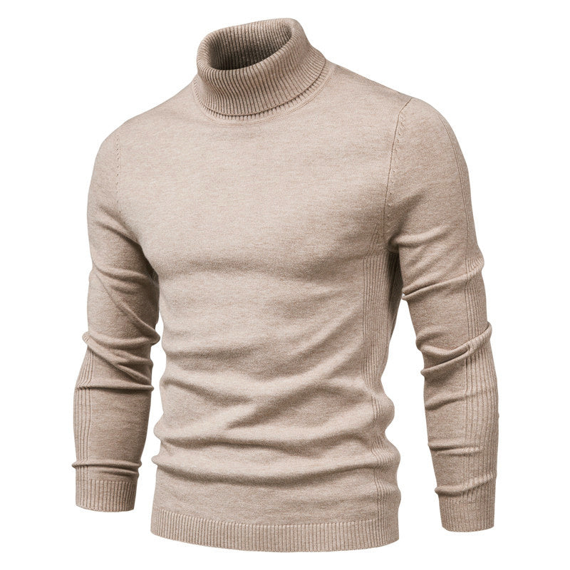 Basic men's casual turtleneck sweater in a soft, comfortable knit fabric