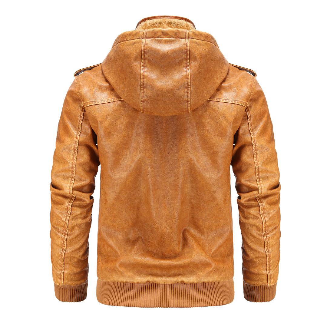Versatile men's casual hooded bomber jacket, perfect outerwear for a comfortable and trendy urban style.