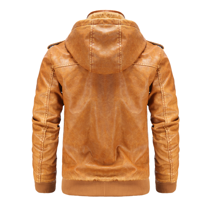Versatile men's casual hooded bomber jacket, perfect outerwear for a comfortable and trendy urban style.