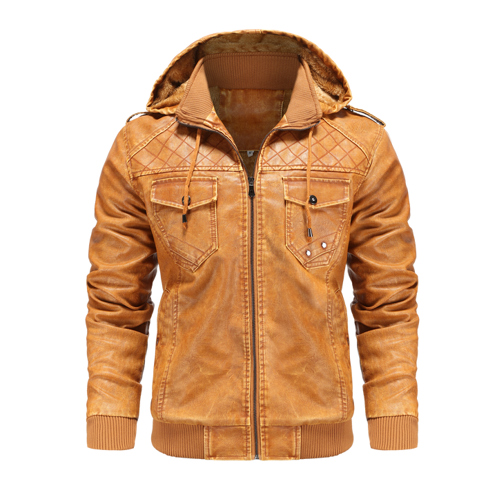 Men's outerwear: casual hooded bomber jacket, ideal for urban style, comfort, and a fashionable look.