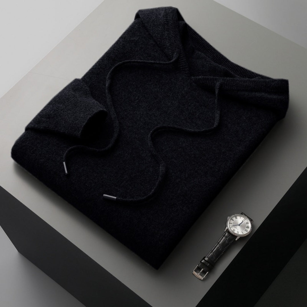 Men's pullover hoodie made from a breathable knit, presented in a spring-appropriate sky blue.