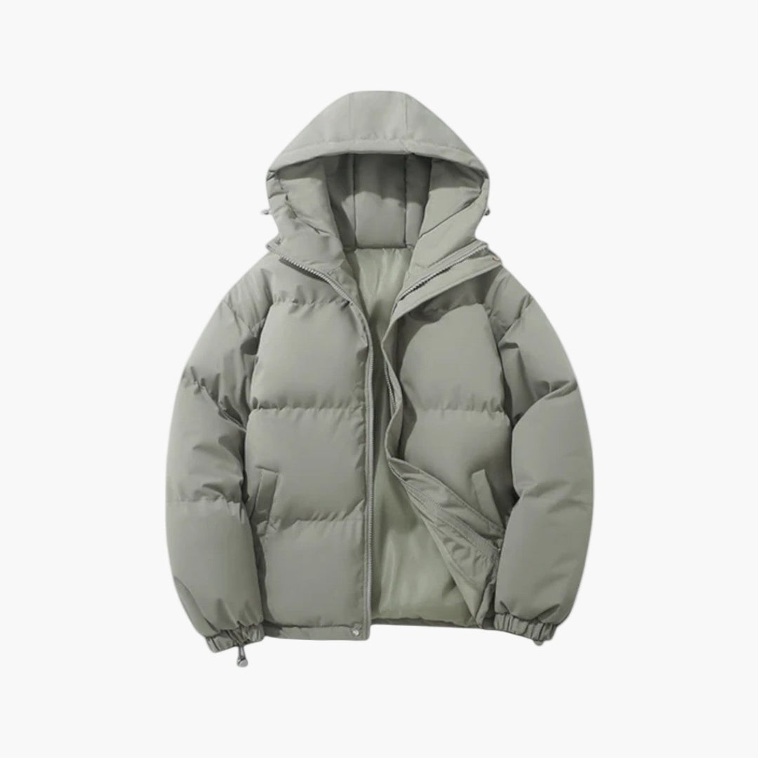 Men's casual winter coat: a hooded quilted puffer jacket in a classic fit