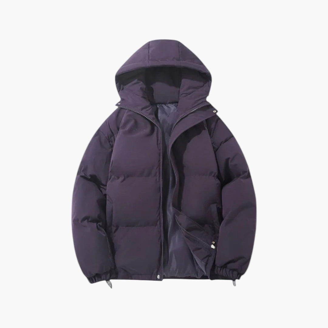 Stylish men's quilted jacket with hood, perfect for casual winter wear