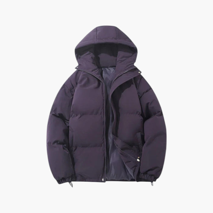 Stylish men's quilted jacket with hood, perfect for casual winter wear