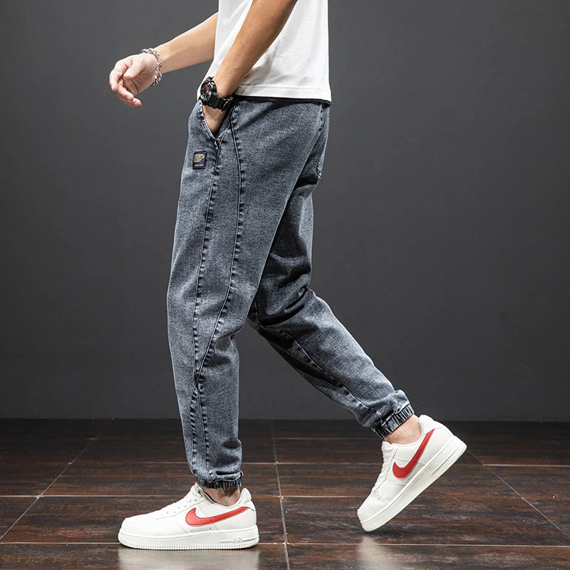 Men's fashion: casual jogger jeans pants with drawstring, ideal for everyday wear