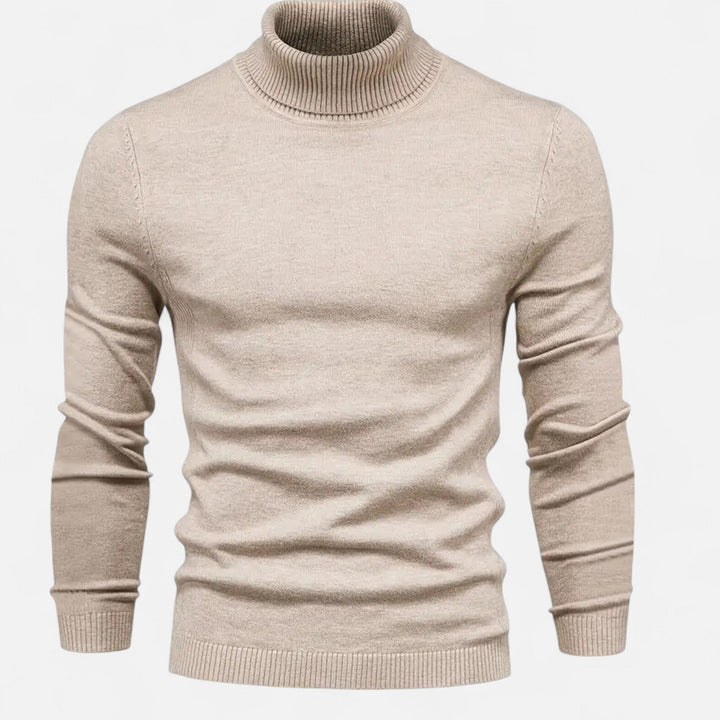 Warm and comfortable men's long sleeve knit pullover sweater, an essential for winter fashion.