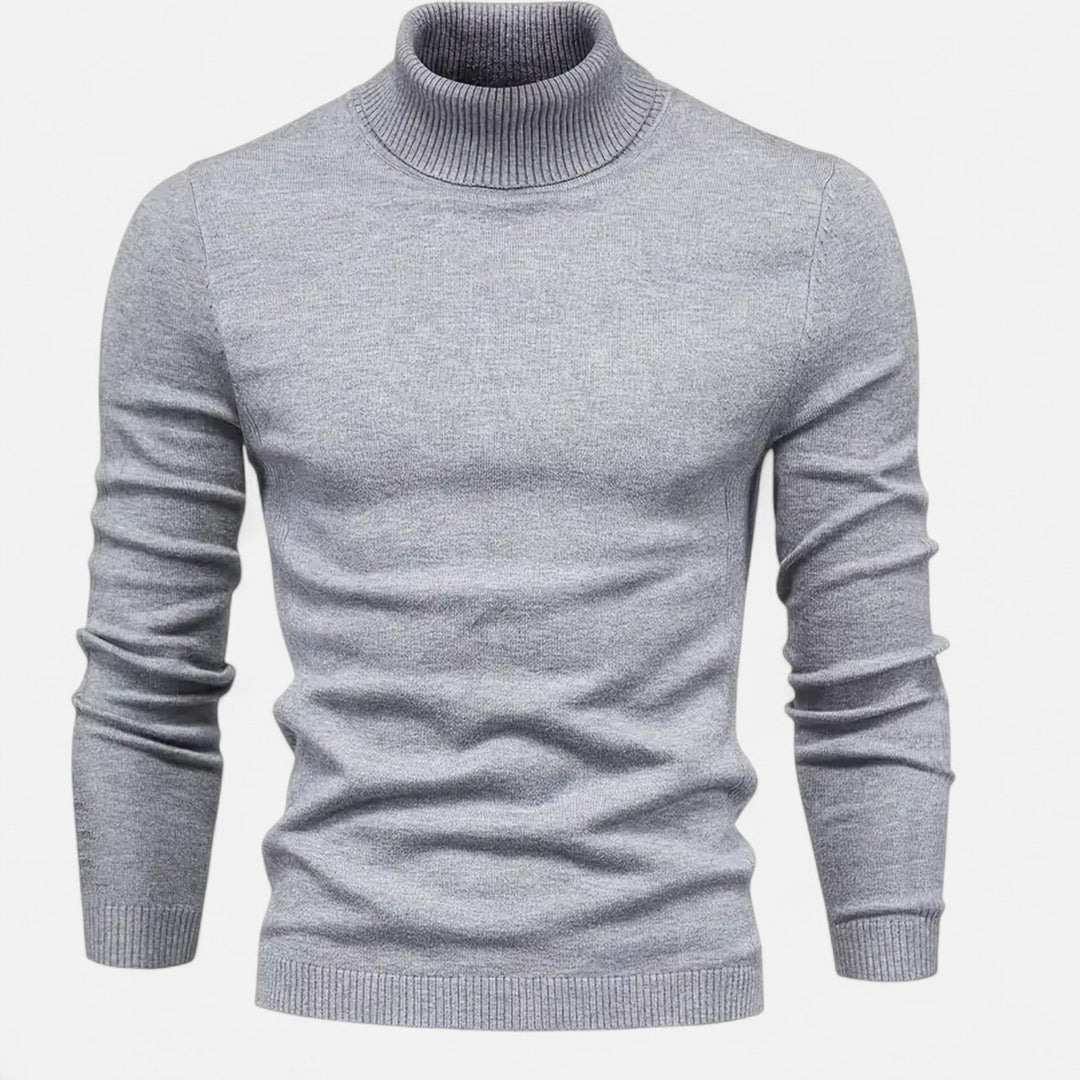 Modern menswear casual knit sweater with lapel neck, a stylish pullover in navy for daily wear.
