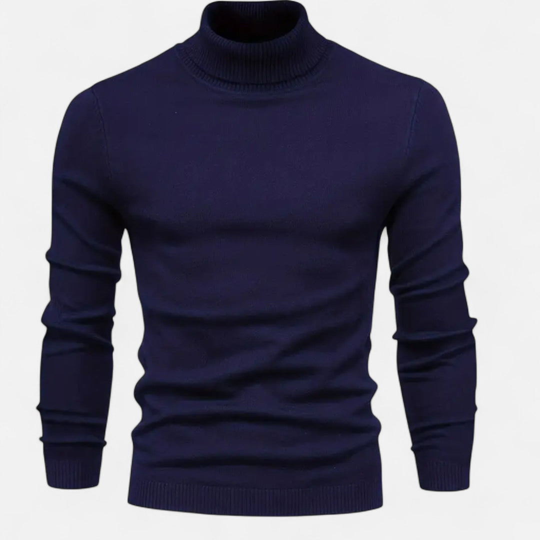 Textured knit men's pullover sweater with lapel neck in sophisticated grey for autumn style.