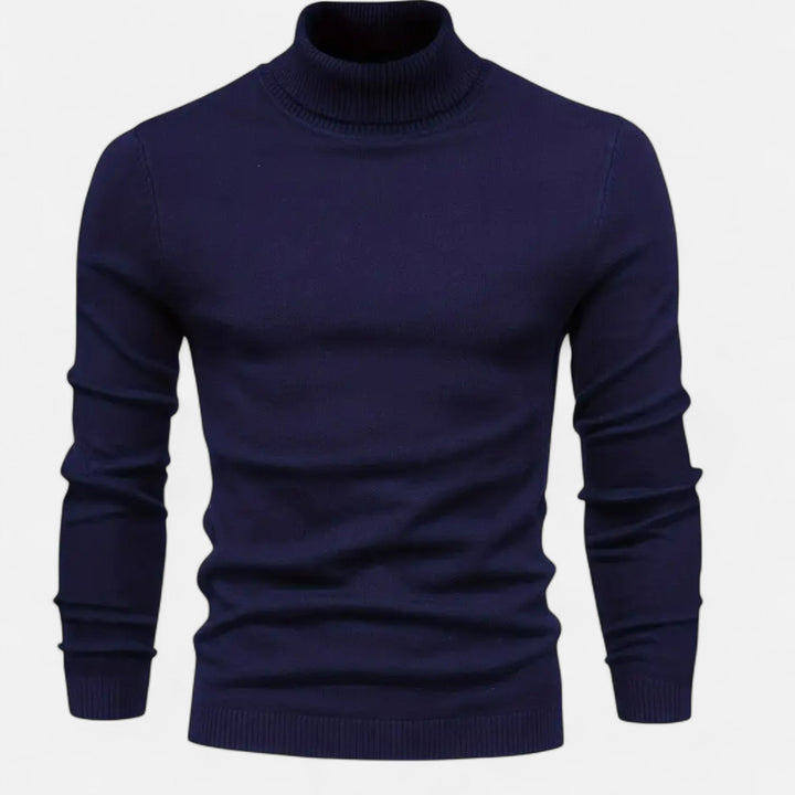 Textured knit men's pullover sweater with lapel neck in sophisticated grey for autumn style.
