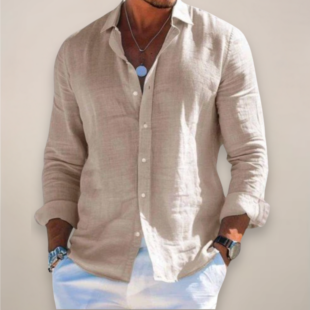 Men's versatile long sleeve button up shirt, casual style for summer and everyday