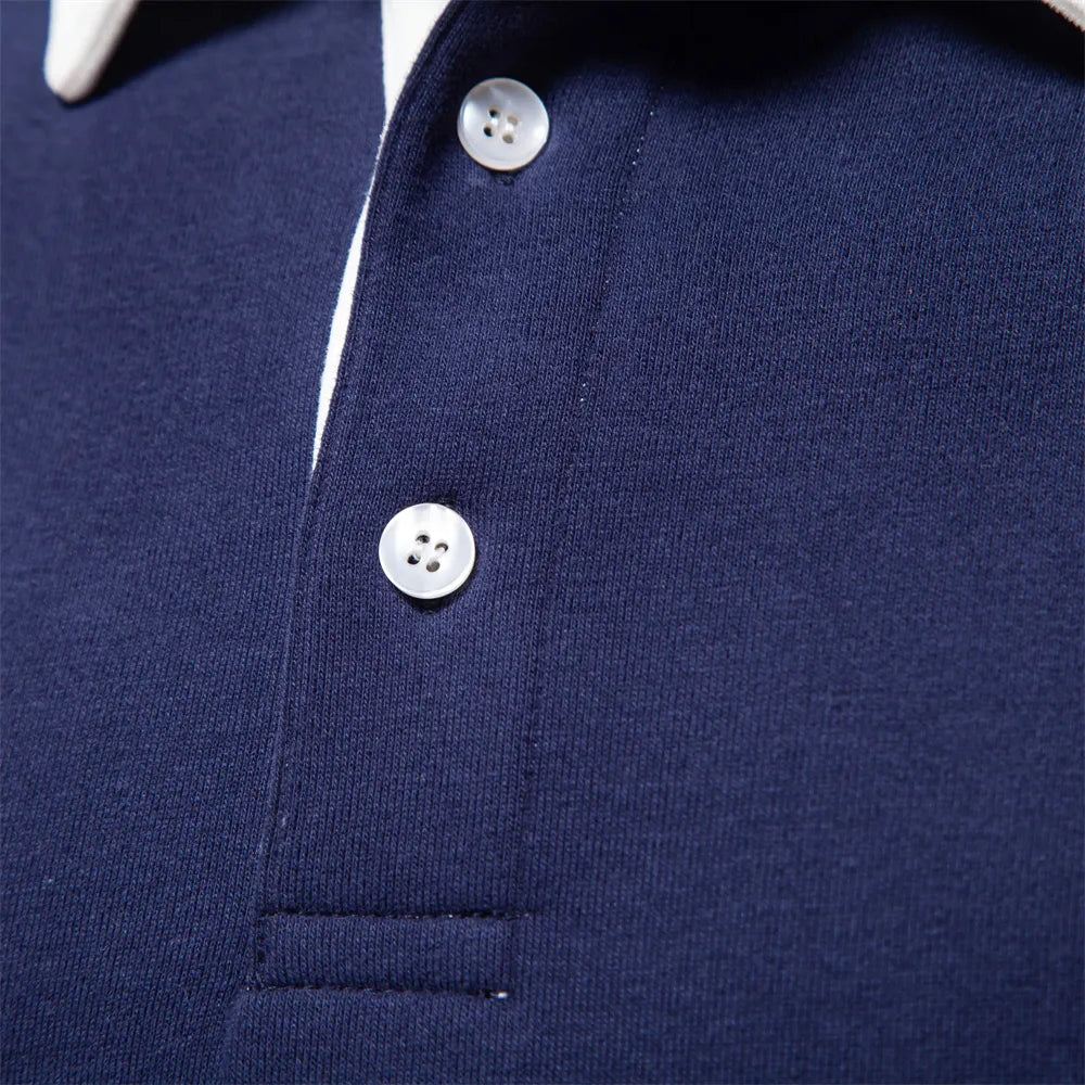 Stylish men's long sleeve top, a comfortable sweatshirt with a distinctive contrast collar