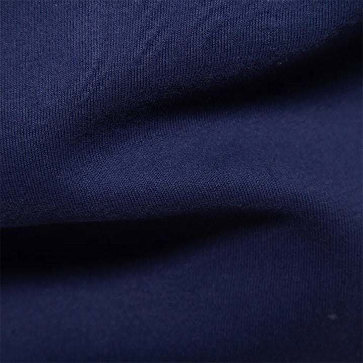 Men's black long sleeve sweatshirt, featuring a sharp white contrast collar, smart casual look