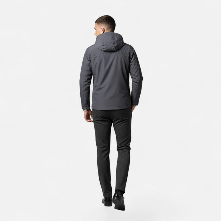 Men's versatile hooded jacket, loose fit, ideal for casual outerwear and style.