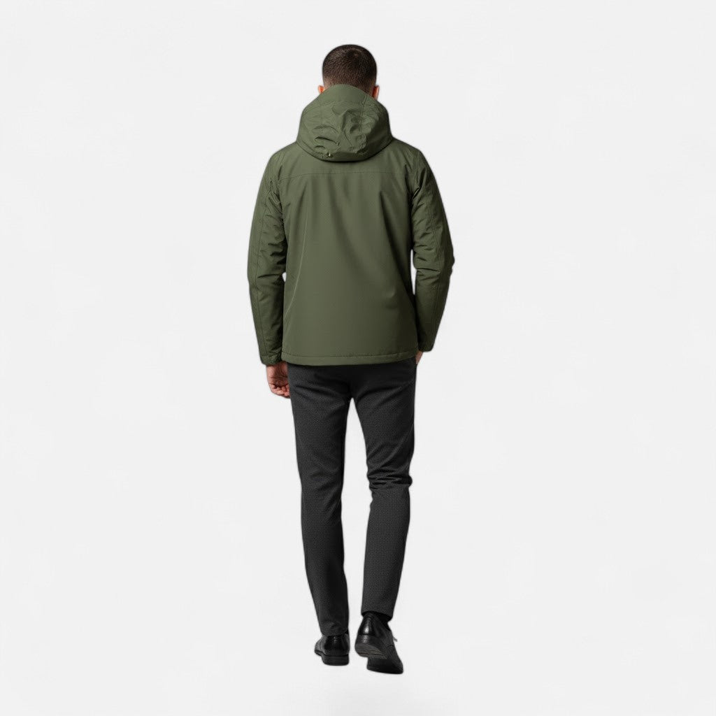 Versatile men's loose-fit casual jacket with hood for transitional weather.