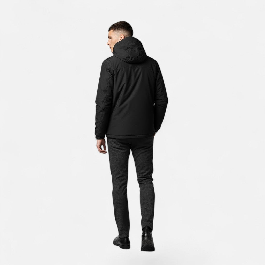 Comfortable men's loose-fit hooded jacket, perfect for casual daily wear.