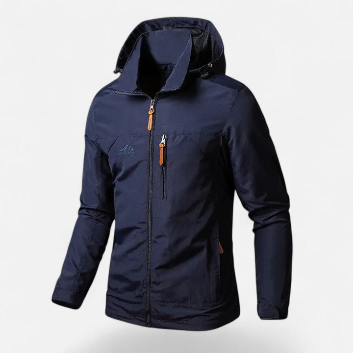 Stylish men's everyday hooded jacket, loose fit, a versatile outerwear choice.