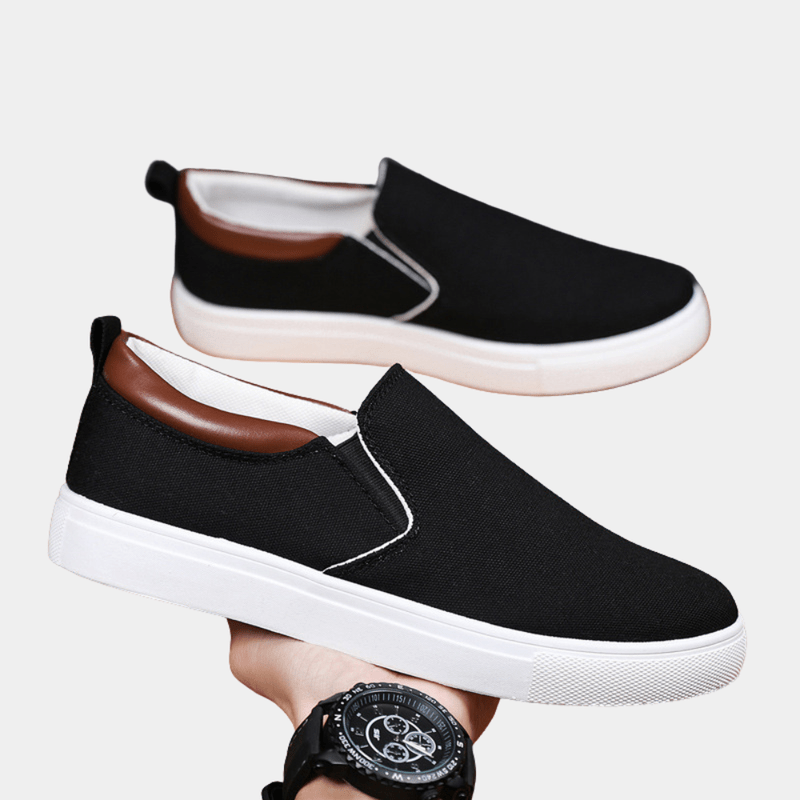 Lightweight men's slip-on sneakers with flexible sole. Breathable & comfortable casual everyday shoes.