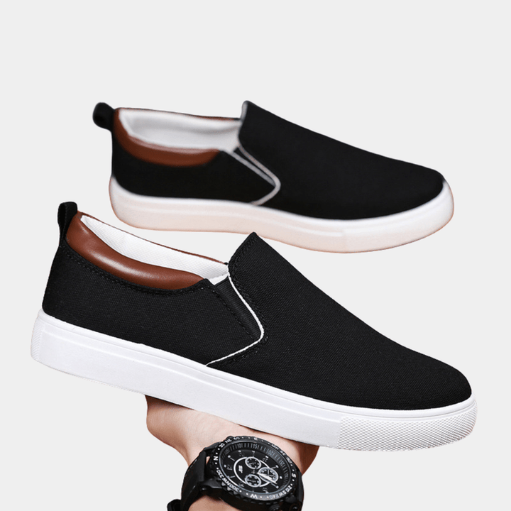 Lightweight men's slip-on sneakers with flexible sole. Breathable & comfortable casual everyday shoes.