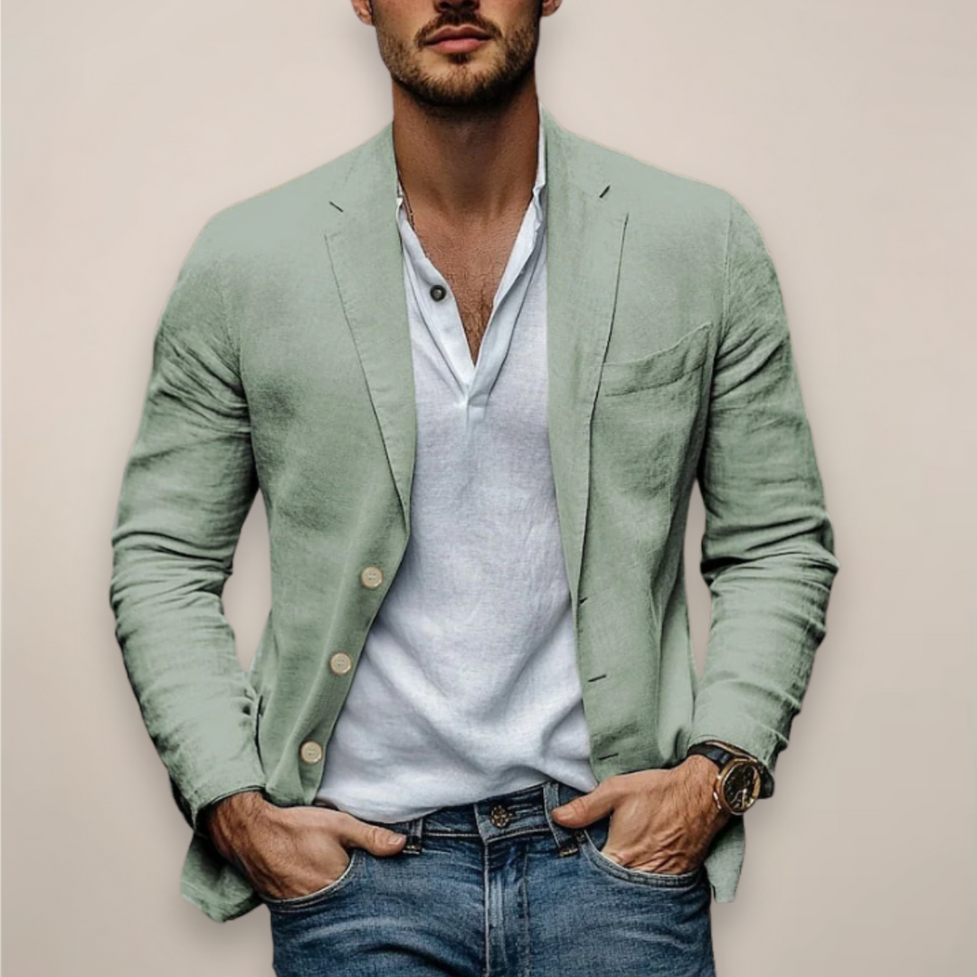 Lightweight men's casual blazer, a contemporary jacket for summer and everyday wear.