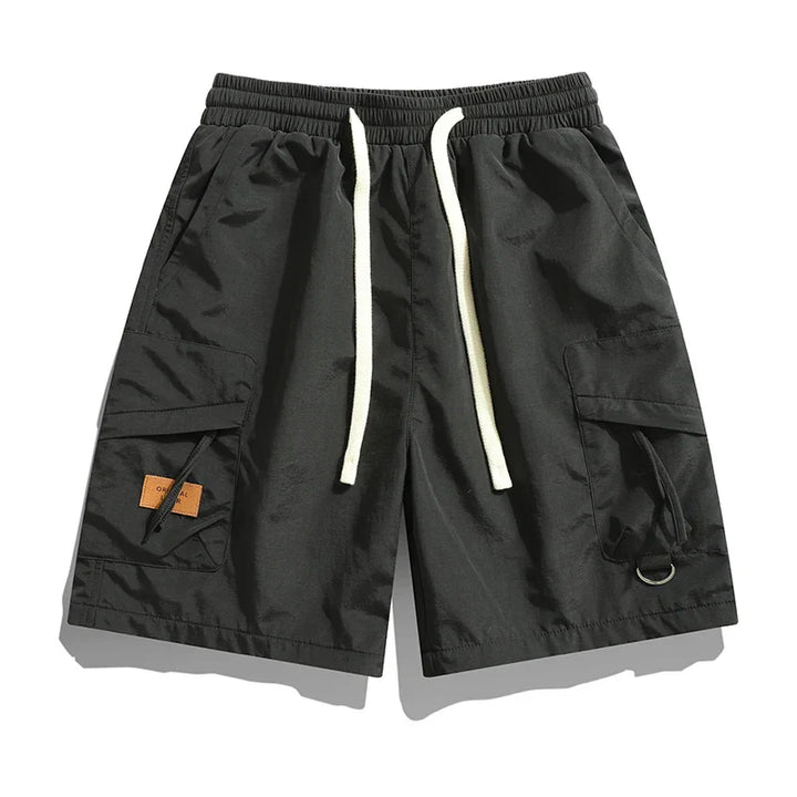 Stylish men's casual cargo shorts, perfect for summer, featuring an elastic waist and relaxed fit.