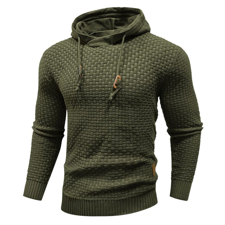 Men's comfortable textured hoodie, casual fit, suitable for layering and everyday outfits.