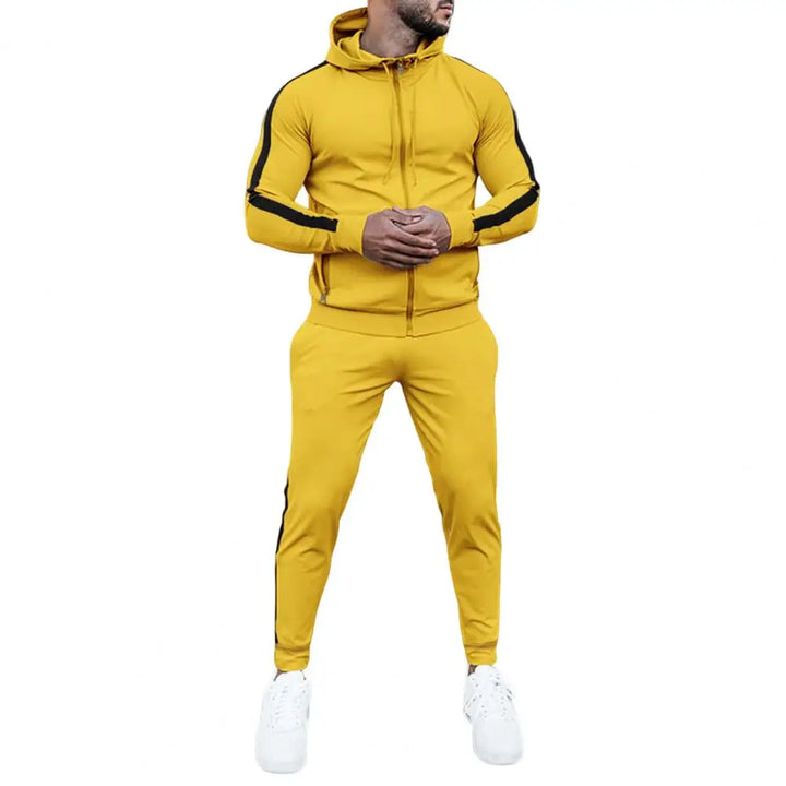 Versatile men's two-piece tracksuit set. Great as a casual outfit or activewear for various activities.
