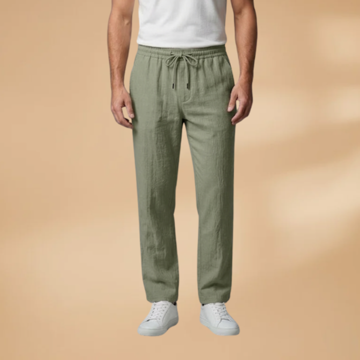 Men's comfortable relaxed fit casual trousers, drawstring waist, ideal for active everyday movement.