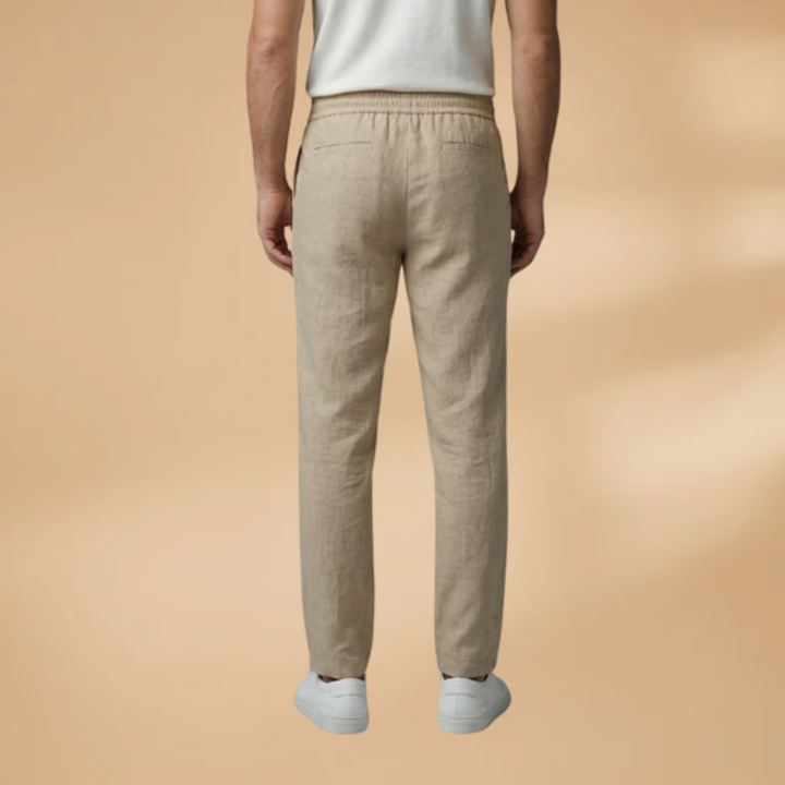 All-season men's casual trousers, relaxed fit with adjustable waist, perfect for versatile everyday wear.