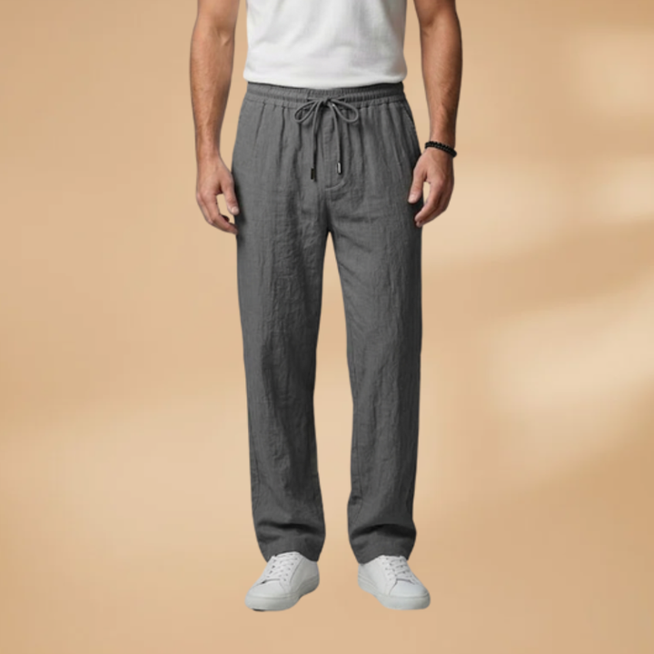 Men's casual trousers, relaxed fit, styled for everyday wear, featuring a comfortable adjustable waistband.