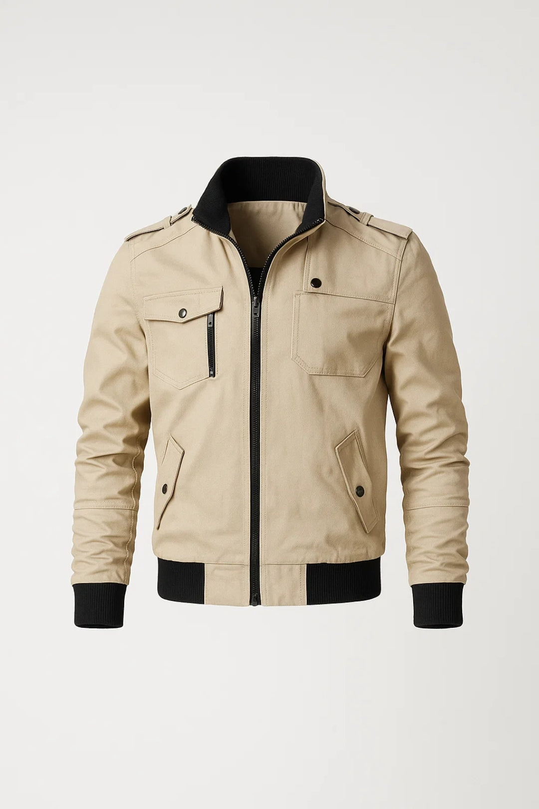 Versatile men's casual zip jacket, relaxed modern fit, great for everyday wear as a spring or fall jacket.
