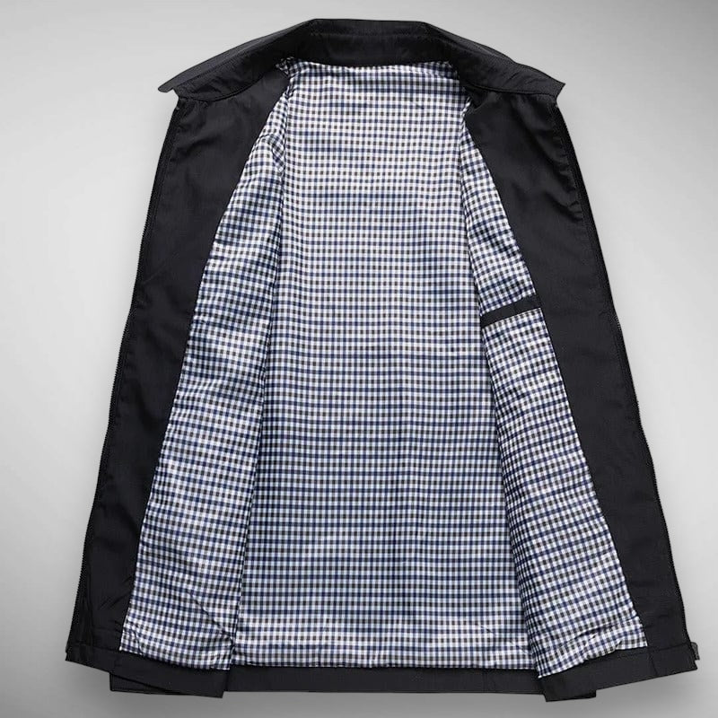 Stylish men's zip-up collared jacket, perfect for casual everyday wear. Essential long-sleeve outerwear.