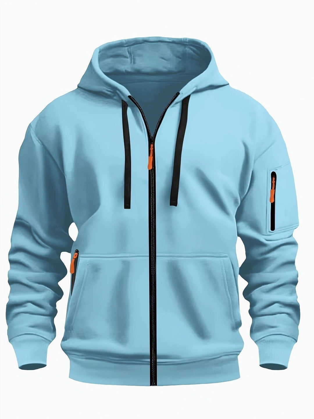 Men's casual zip-up hoodie, perfect for everyday comfort and versatile layering.