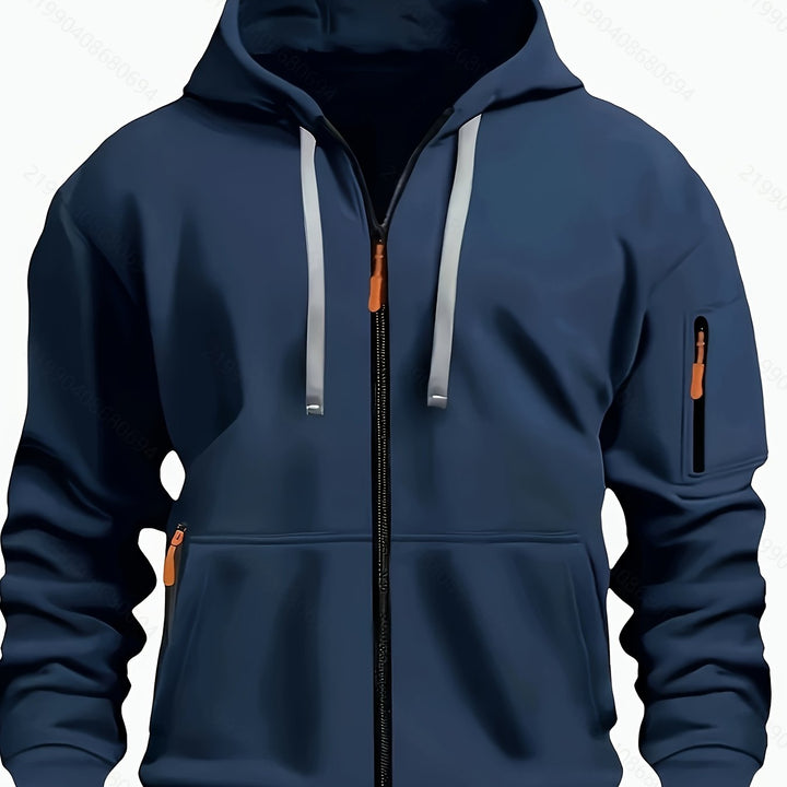 Stylish men's casual sweatshirt with a zipper, perfect for everyday warmth.