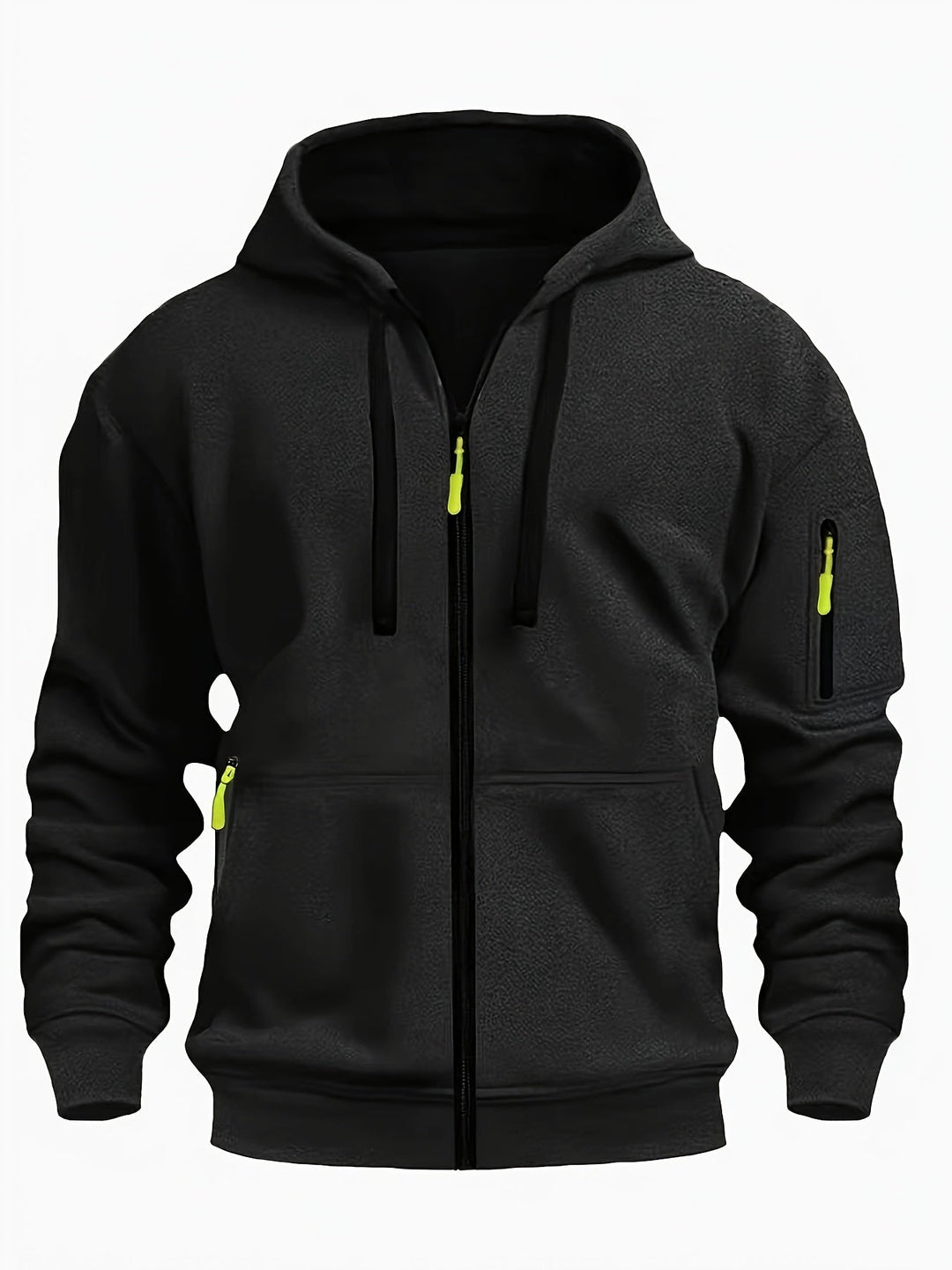 Classic men's zip hoodie, an essential for layered outdoor or everyday style.