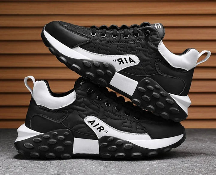 Elevated men's chunky platform sneakers, a bold statement for casual wear. Modern urban fashion footwear.