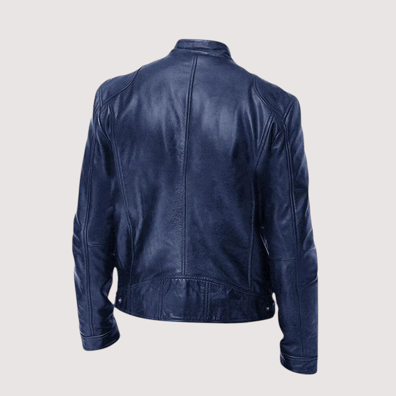 Dark brown men's genuine leather jacket, a versatile piece of men's fashion outerwear