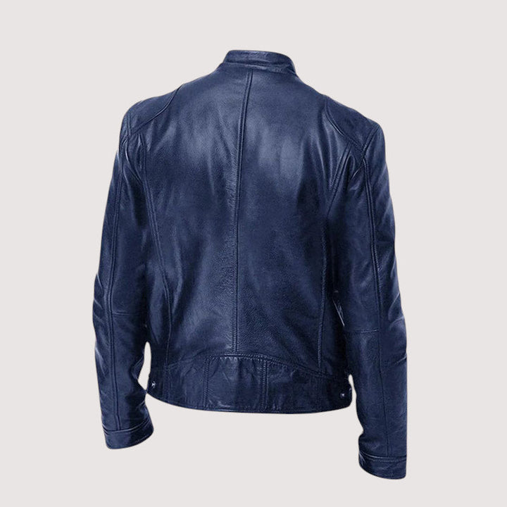 Dark brown men's genuine leather jacket, a versatile piece of men's fashion outerwear
