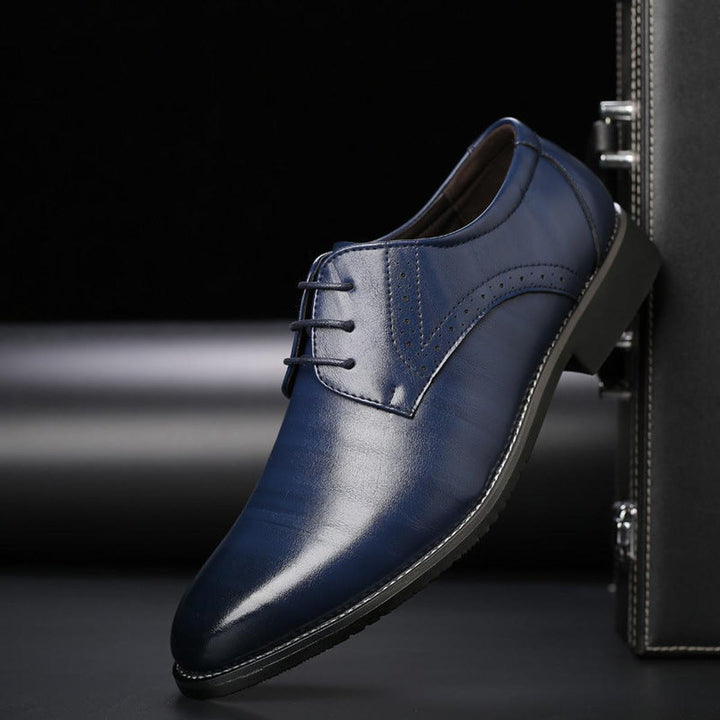 Sophisticated men's brown lace-up formal shoes, ideal for weddings and professional settings.