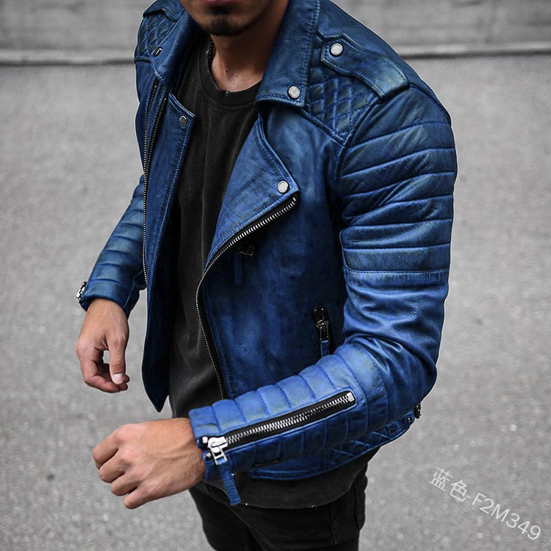 New men's classic urban biker jacket. Durable outerwear with a modern fit, zipper closure, and timeless design for men's fashion.