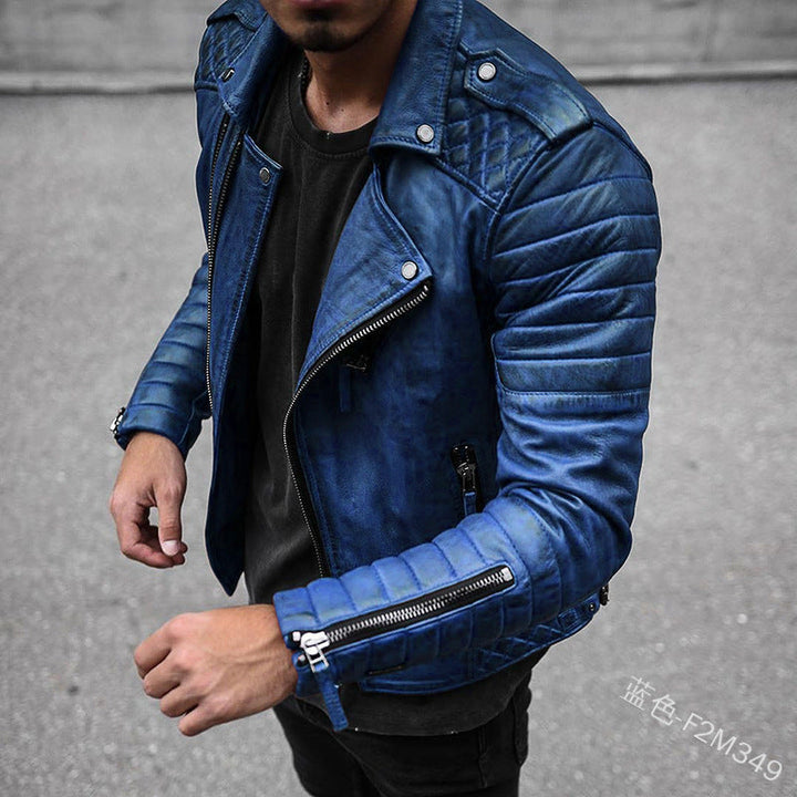 New men's classic urban biker jacket. Durable outerwear with a modern fit, zipper closure, and timeless design for men's fashion.