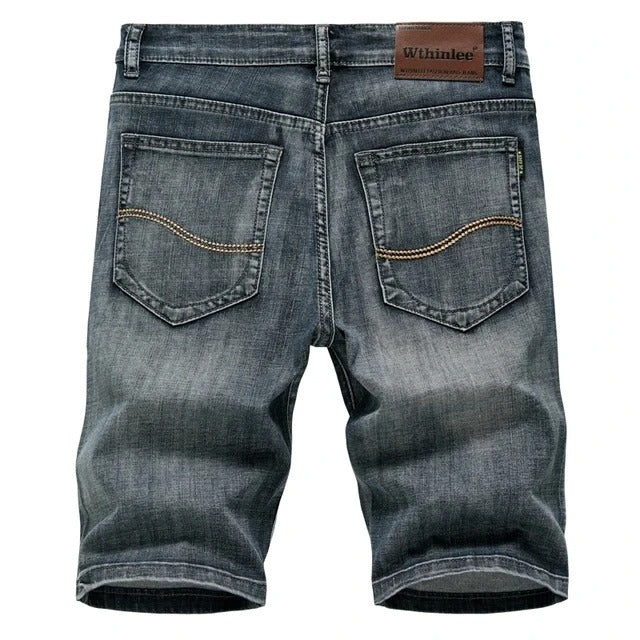 Comfortable men's denim shorts, perfect for summer. Casual straight leg fit with a five-pocket style.