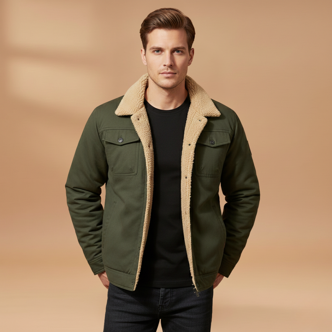 Men's classic bomber jacket. Comfortable, stylish men's outerwear with a ribbed collar for everyday fashion.