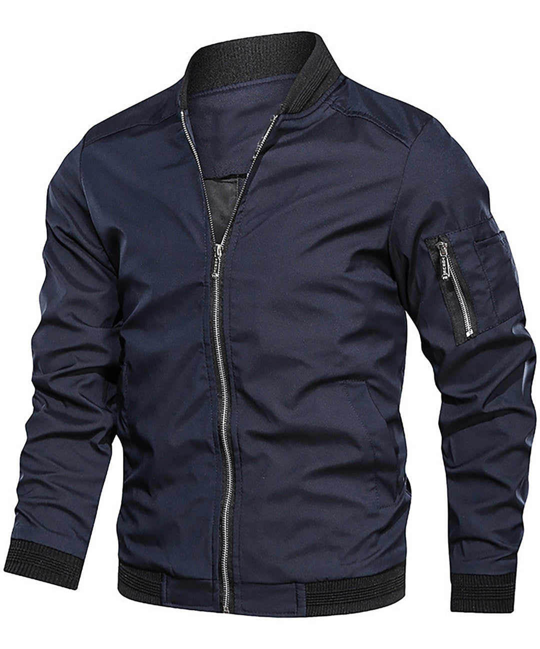 Stylish men's bomber jacket, a classic outerwear piece ideal for spring and fall fashion.